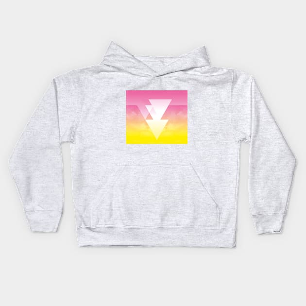 Pink and yellow sky with clouds Kids Hoodie by Uniquepixx